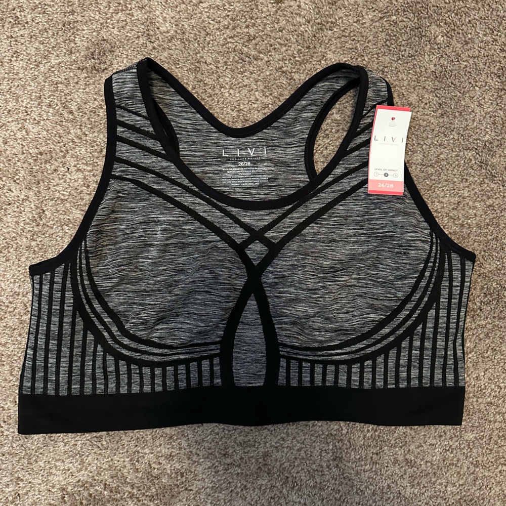 Livi Women's Black and Gray Wireless Bra